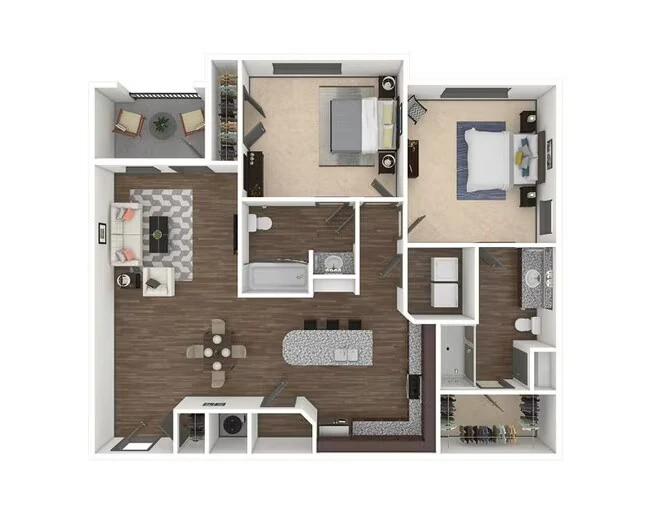 2 Bed/2 Bath 1104 floor plan